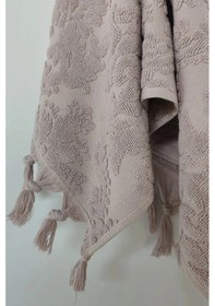 Resim Lila Saçaklı El Havlusu - 50x90 %100 Pamuk Otantik Havlu - Yüksek Su Emiciliği Lila 