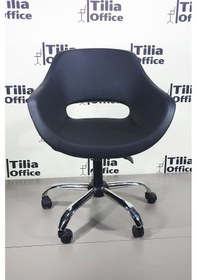 Resim Monaco Çalışma Kesim Koltuğu Yonca Tekerlekli Krom Ayak Siyah 