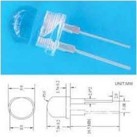 Resim 3v 10mm Şeffaf Mantar Led Yeşil 20adet 