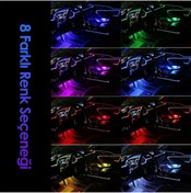 Resim OTOMOR AKSESUAR 12 LED 8 RENK AYAK ALTI AYDINLATMA RGB SESE DUYARLI 