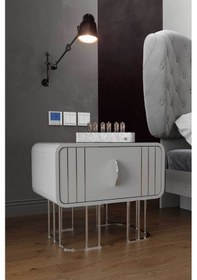 Resim Modalife Veyron Tek Çekmeceli Komodin - Gri 