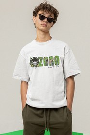 Resim POPULUS One Piece Zoro Logo Beyaz Tişört 