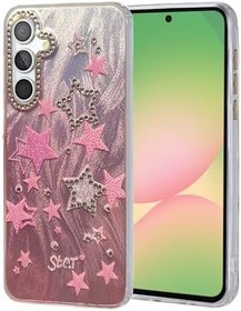 Resim Zipax Samsung Galaxy A24 İle Uyumlu 4G Kılıf Parlak Desenli Taşlı Azn Blade Pembe 