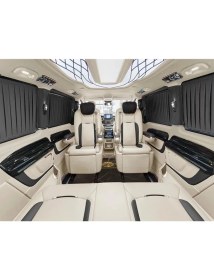 Resim Mops Mercedes - Benz Vito Extra Uzun Plise Vip Perde Alcantra Siyah 