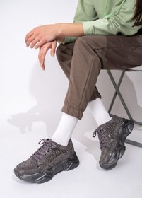 Resim Modabuymus Gri Taşlı Sneaker Kadın Spor Ayakkabı - Dofi Gri 
