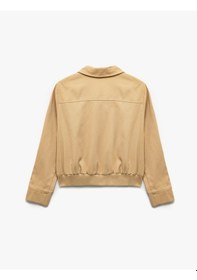 Resim Koton Uzun Kollu Gömlek Yaka Pamuklu Fermuarlı Gabardin Mevsimlik Ceket Bej 5skg20034aw Ekru 