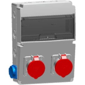 Resim Tp Electric 3325 002 1111 Pp Standart Makine Priz Yuvasi Boş Ön 2 Pano Prizi 1x16a Yan 2 