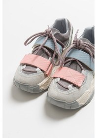Resim Luvishoes Luvi Shoes Lulen Buz Multi Sim Yazılı Cırtlı Kadın Spor Sneakers Buz - Pembe - Mavi Çok Renkli 