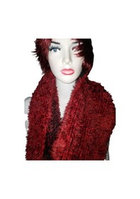 Resim Kadın Kırçıllı Uzun Bordo Boyunluk Bordo 