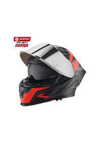 Resim Scoyco FF-871 Gri Camlı Debris Güneş Vizörlü Kapalı Kask Mat Kırmızı - Siyah 