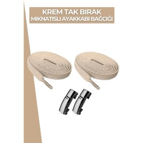 Resim Dopar Elastik Akıllı Kilitli Bağcık Mıknatıslı Metal Tak Bırak Spor Ayakkabı Bağcığı 100 cm 