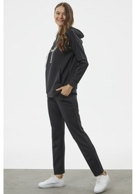 Resim Kanguru Cepli Dalgıç Kumaş Eşofman Takım - Siyah 001 