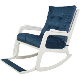 Resim Asedia Kontes Lake Lacivert Dolgu Minderli Sallanan Sandalye Dinlenme Koltuğu 