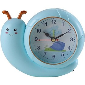 Resim Çocuklar İçin Mavi Salyangoz Desenli Anime Çalar Saat Tik Tak Etmeyen Analog Saat 