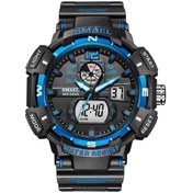 Resim Yunboo Smael 8045 Erkek Spor Saati: 50m Su Geçirmez, Çift Ekran, Gece Aydınlatması, Alarm, Kronometre, Tarih/gün Gösterimi - Siyah-mavi Çok Renkli 