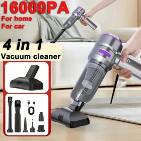 Resim QILIEASY 4-in-1 Taşınabilir El Tipi Vakum Temizleyici, 16000Pa Güçlü Emiş, USB Şarjlı Kablosuz Mini Vakum, 100W Yüksek Güçlü Araba, Ev, Ofis için - Tekrar Kullanılabilir, Kompakt Tasarım, Vakum Temizleyici Aksesuarı 