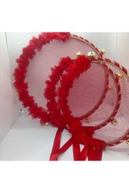 Resim Gülce Kasnak Dantelli Gelin ve Nedime Tef Seti 