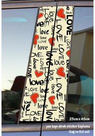 Resim Love Aşk Sticker Yan Kapı Direk Kaplama 2li Sol Sağ Takım Yapıştırma 