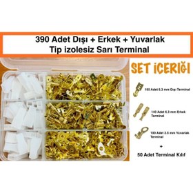 Resim Genel Markalar 390 Parça Terminal Dışı-erkek-yuvarlak Tip Seti-şase Pabucu-izolesiz Pabuç Kiti 