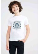 Resim Astronomi Moon Baskılı Unisex Çocuk Beyaz T-Shirt 