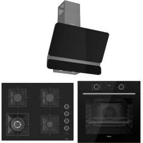 Resim Ferre Fryart Sc serisi Wok'lu Siyah 3'lü Ankastre Set ( xe63cs-sc405-d080 ) 