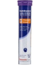 Resim Sambunex Kara Mürver Vitamin C Çinko Efervesan Tablet 20 Tablet 