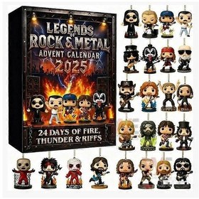 Resim 2025 Advent Takvimi Legends Rock Metal Advent Takvimi Noel 2d Akrilik Asılı Süs Hediyesi Legends Rock Metal İçin En İyi Noel Hediyesi 