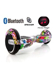 Resim CityMate Elektrikli Kaykay Hoverboard Bluetooth Hoparlörlü 6.5 Inch Grafiti Desenli Otomatik Akıllı Denge 