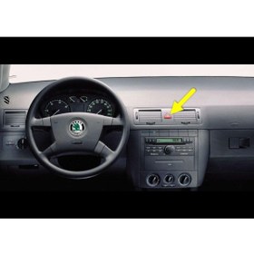 Resim AFT Skoda Fabia Mk1 2000-2008 Dörtlü Flaşör Düğmesi Kırmızı Üçgen Ikaz Tuşu 6y0953235 