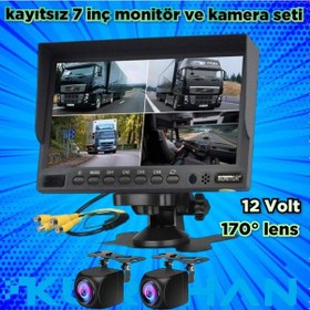 Resim 7 İnç Kayıtsız Monitör Ve 2 Adet 170'' Geniş Açılı Kamera 12 Volt 