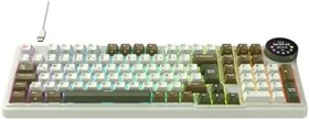 Resim Havit Gamenote KB923L Pro Tri-Mode Kablosuz Mekanik RGB Oyuncu Klavyesi - LCD Ekranlı - Kahverengi 