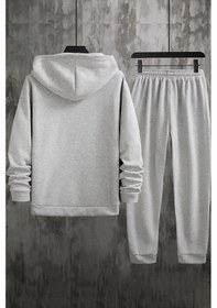 Resim Uyguntarz Unisex Spooky Baskılı Eşofman Takımı Gri 