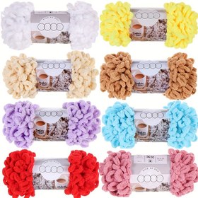 Resim 3 adet 300 gram Kalın Kocaman İp, %100 Polyester, Parça başına 7m/7.7yard, El Örgüsü Kalın İp, Kendin Yap El Sanatları, Atkılar, Yastıklar ve Minderler için - Çeşitli Renkler Mevcut 