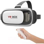 Resim Vr Box Beyaz 3.2 3d Sanal Gerçeklik Gözlüğü ve Bluetooth Kumanda 