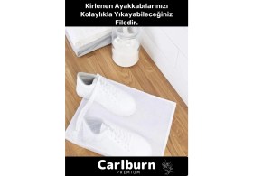 Resim Carlburn Premium Serisi Özel Fermuarlı Koruyucu Leke Çıkartıcı Ayakkabı Çamaşır Yıkama Torbası Filesi 2 Adet 