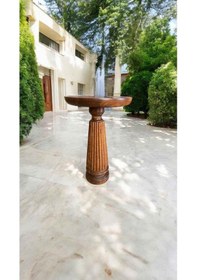 Resim Açık Ceviz Tekli Mantar Sehpa Doğal Ahşap Yan Sehpa Tasarımı Kahverengi 