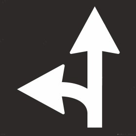 Resim İsg Tabelam 40x40cm/kompozit/Ileri ve Sola Dönen Ok Boyama Şablonu 