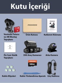 Resim AREY TEKNOLOJİ PRUVEEO D90-4CH FHD WI-FI GPS + 128GB SD KART KAME 