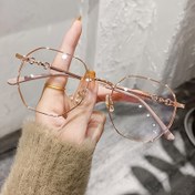Resim 2D Düz - Şık Retro Sekizgen Çerçeve Moda Gözlükleri Kadınlar İçin - Şeffaf Lensler, Altın Tonlu Metal Detaylar, Hafif ve Şık Günlük Kullanım İçin, Unisex Tasarım, Moda Gözlükler, Sophistike Gözlükler, Dayanıklı Gözlükler 
