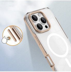 Resim İphone 16 Pro Uyumlu Magsafe Şarj Özellikli Çıkarılabilir Arka Yüzeyli Zore Polar Kapak Gold 