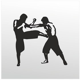 Resim Folyo Sticker Dövüş 200cm Uzunluk Siyah 