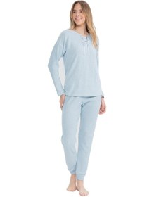 Resim U.S. Polo Assn. Kadın Mavi Melanj Pijama Takımı-mavi Melanj-xl Çok Renkli 