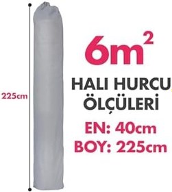 Resim Halı Hurcu, Halı Kılıfı, Koruyucu Kılıf, Halı Kilim Organizeri (Gri, 6m² Halı Hurcu) 