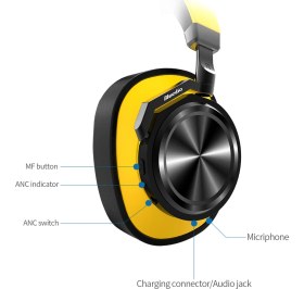 Resim Bluedio T6 Bluetooth 5.0 Kulaklık Sarı 