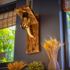 Resim Artistix Rustik Modern Aplik Ahşap Aplik Duvar Lambası Cafe Otel Restorant Için Ahşap Aplik Duvar Lambası Oturma Odası Yatak Odası Dekoratif Aydınlatma Iskandinav Model 