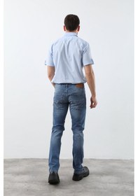 Resim Banny Jeans Erkek Likralı Regular Fit Düz Jean Pantolon Mavi Mavi 