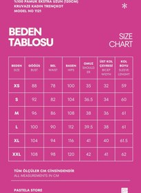 Resim PASTELASTORE %100 Pamuk Ekstra Uzun (120cm) Kruvaze Kadın Trençkot 1121 
