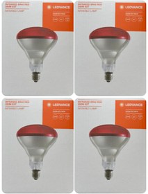 Resim Avarson (4 Adet) Ledvance 250W Kızılötesi Hayvan Isıtma ve Fizik Tedavi Lambası (Kırmızı Işık) E27 Duy 