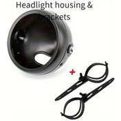 Resim Xuweiwei 5.75 Inç Siyah Motorcycle Headlight Housing Bracket Dayanıklı Demir Malzeme Koruyucu Kapak 