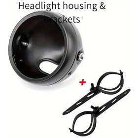 Resim Xuweiwei 5.75 Inç Siyah Motorcycle Headlight Housing Bracket Dayanıklı Demir Malzeme Koruyucu Kapak 